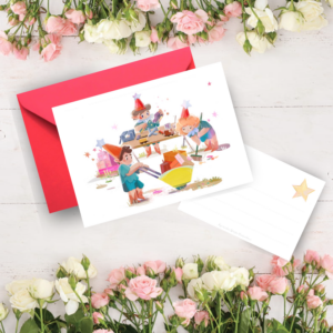 Kartka świąteczna A6, Fabryka prezentów (Wzór 11)