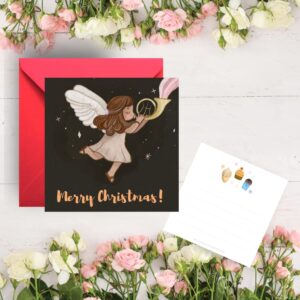 Kartka świąteczna, Aniołek 2 (Wzór 2)