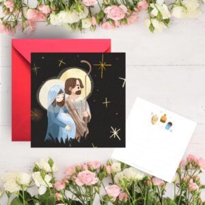 Kartka świąteczna, Maryja i Józef (Wzór 4)