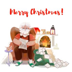 kartka-swiateczna-wzor-7-mikolaj-czyta-listy-przod